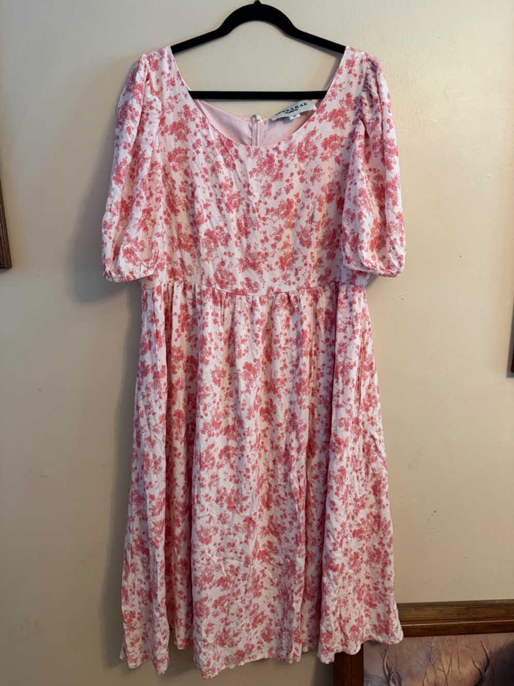 JessaKae Blush Pink Floral Puff Sleeve Dress